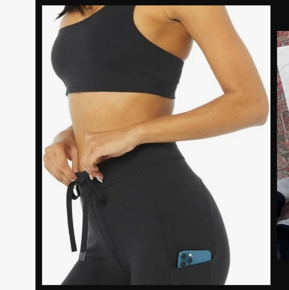 ALO Yoga Checkpoint Drawstring Leggings, Black, XS - Picture 8 of 10